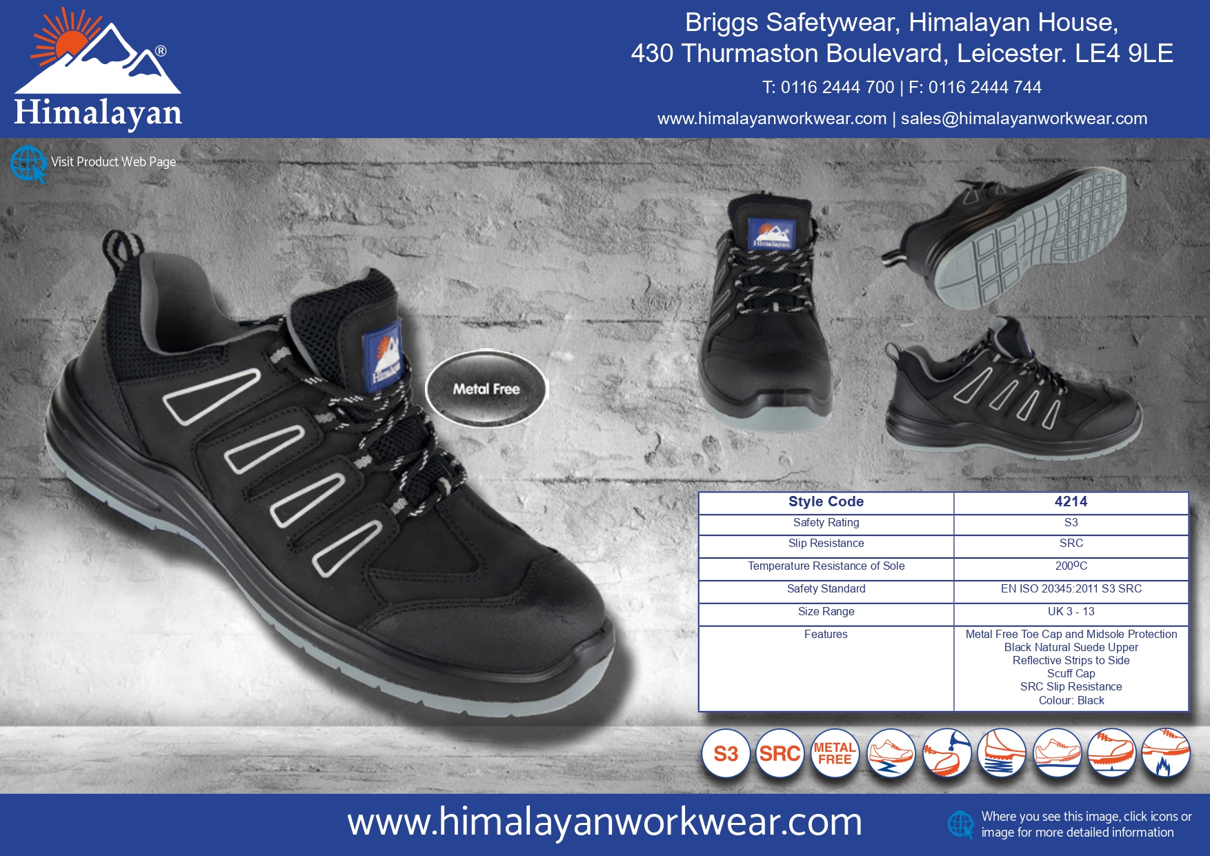 Himalayan 4214 S3/SRC Composite Black Safety Trainer