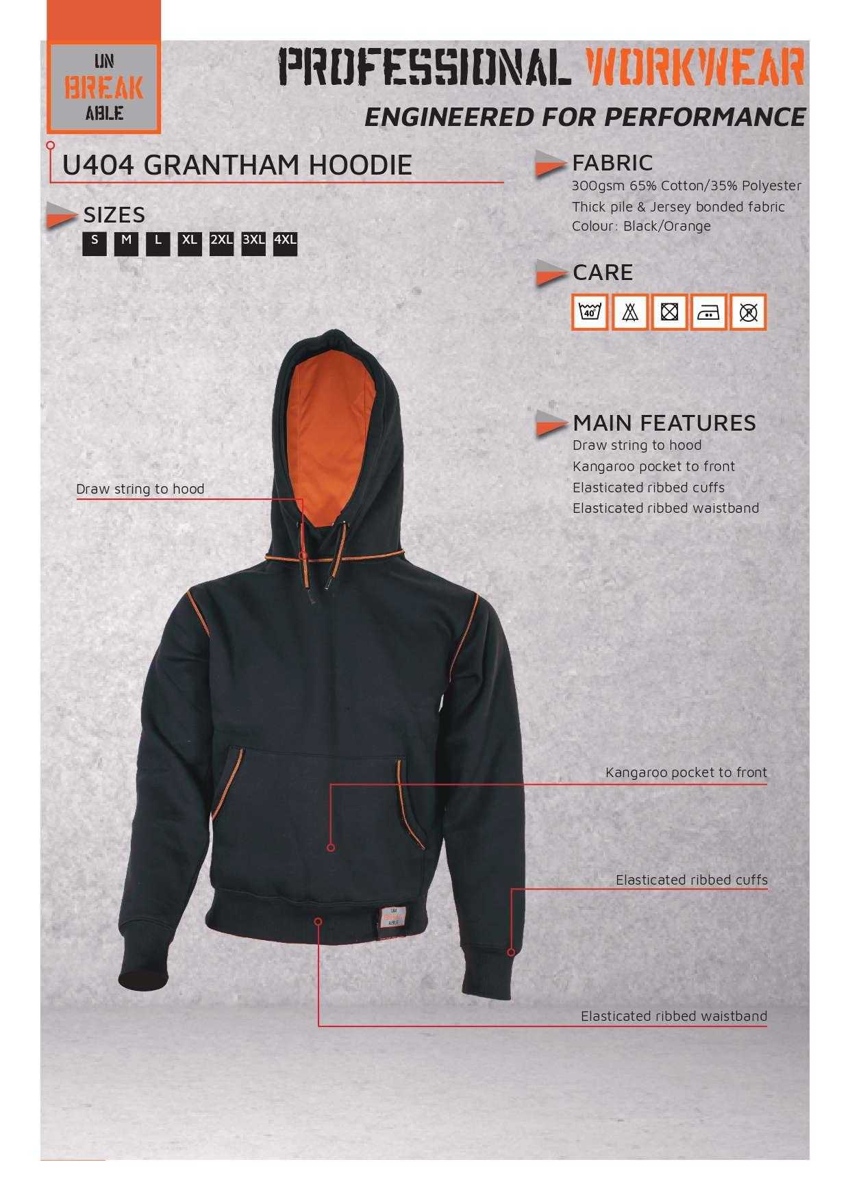 Unbreakable U404 Grantham Black Hoodie