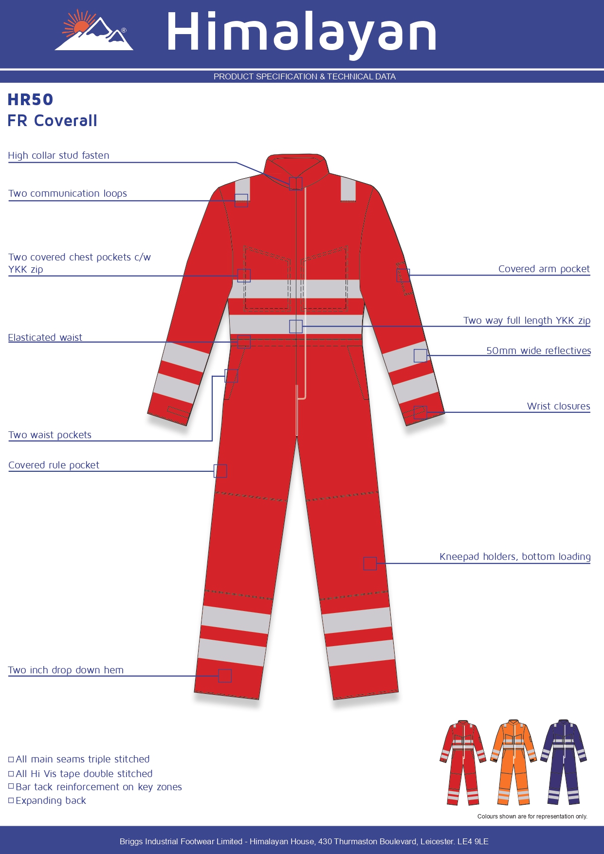 Himalayan HR50 Red Flame Resistant Coveralls